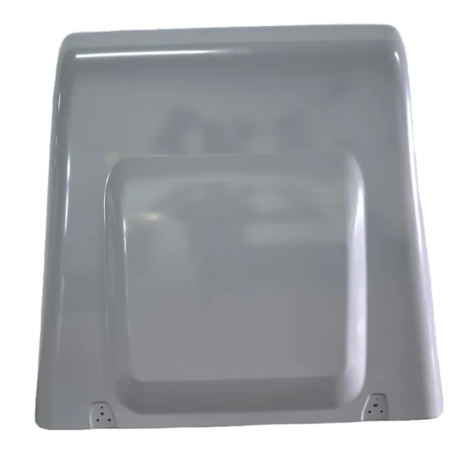 Two gray square plates on a white background